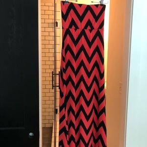 Chevron strapless dress